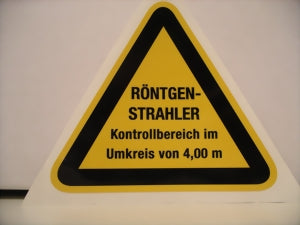 PHILIPS Warnschild "Röntgen-Strahler" Dreiecksform - gelb/schwarz