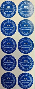 PHILIPS Label / Prüfplakette für Sicherheitskontrolle MTK § 14